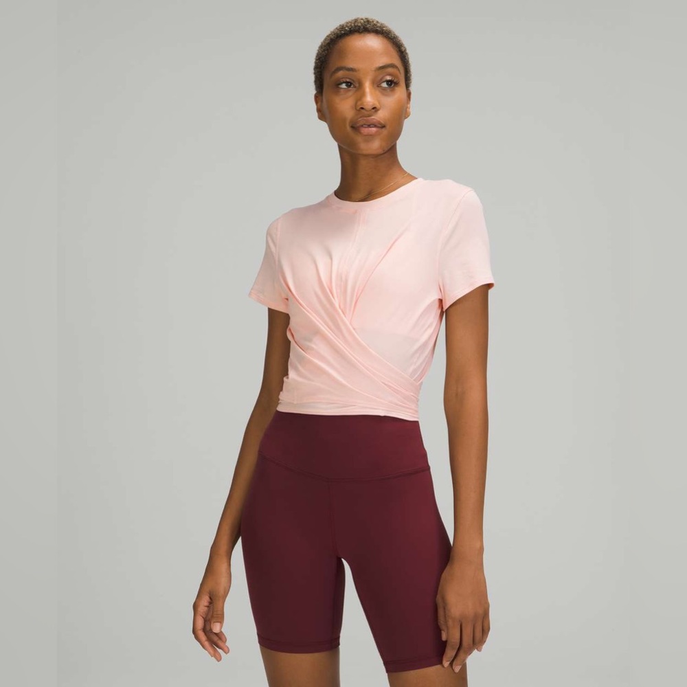 Lululemon Time To Restore Short Sleeve Shirt - Pink Mist